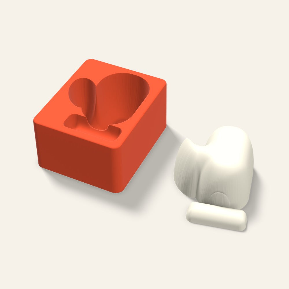 Mitten Candle Mold, 4 x 2 Inch, 3D render