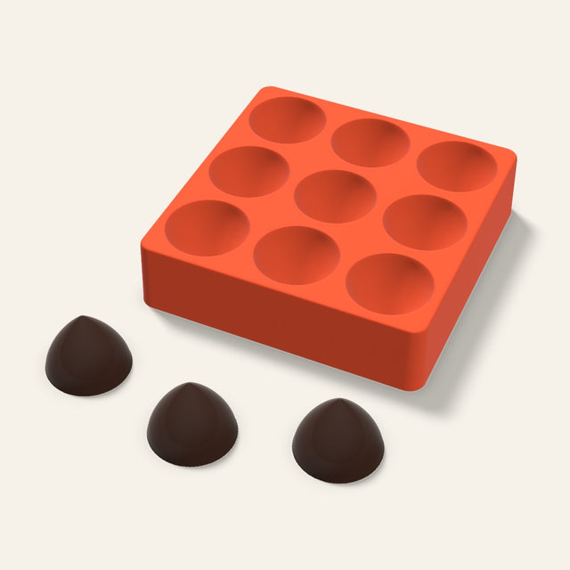Kiss Drop Chocolate Mold, 1.75 Inch, 9 Cavity, 3D render