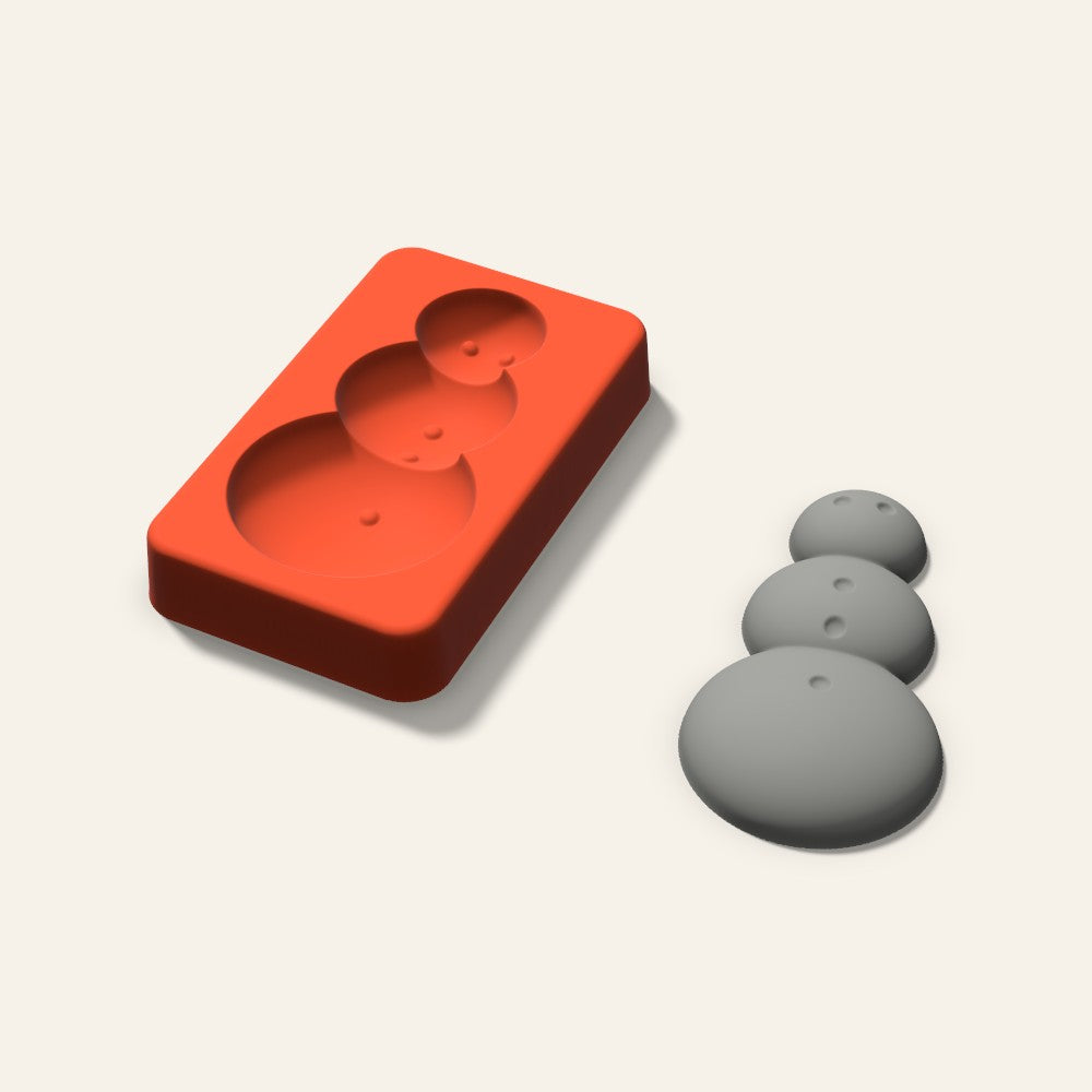 Snowman Plaster Ornament Mold, 3.5 Inch, 3D render