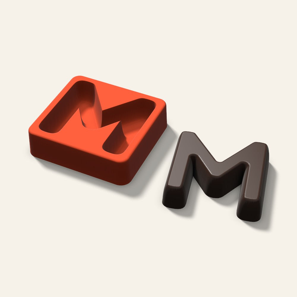 Letter M Mold, 3 Inch, 3D render