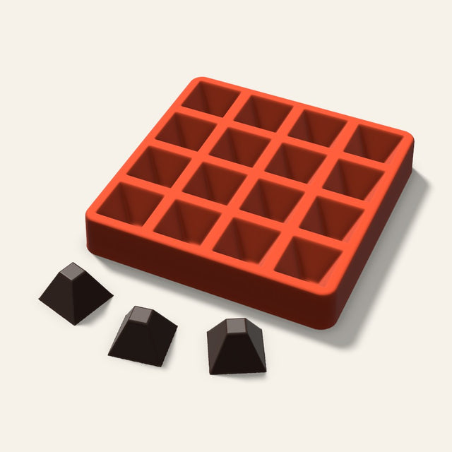 Flat Top Pyramid Chocolate Mold, 1.5 Inch, 16 Cavity, 3D render