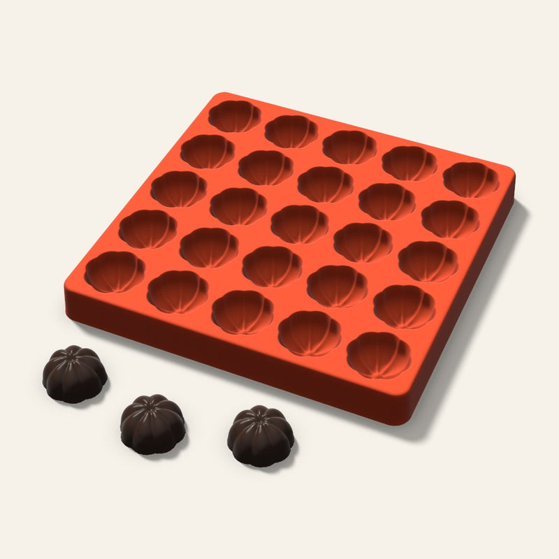 3D Pumpkin Chocolate Mold, 1.25 Inch, 25 Cavity