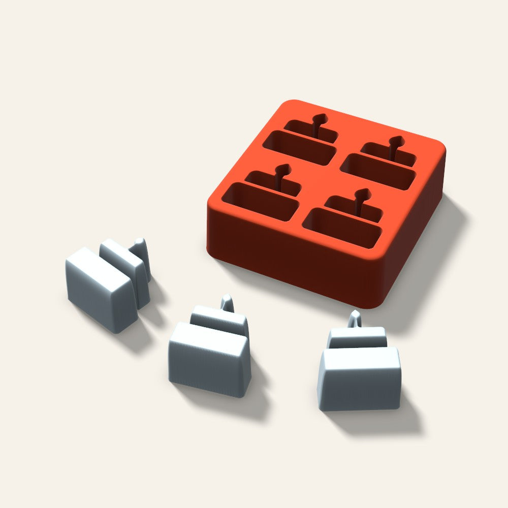 Birthday Cake Ice Mold, 1.5 Inch, 4 Cavity, 3D render