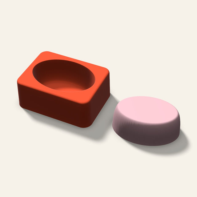 Oval Soap Mold, 2.5 Inch, 3D render