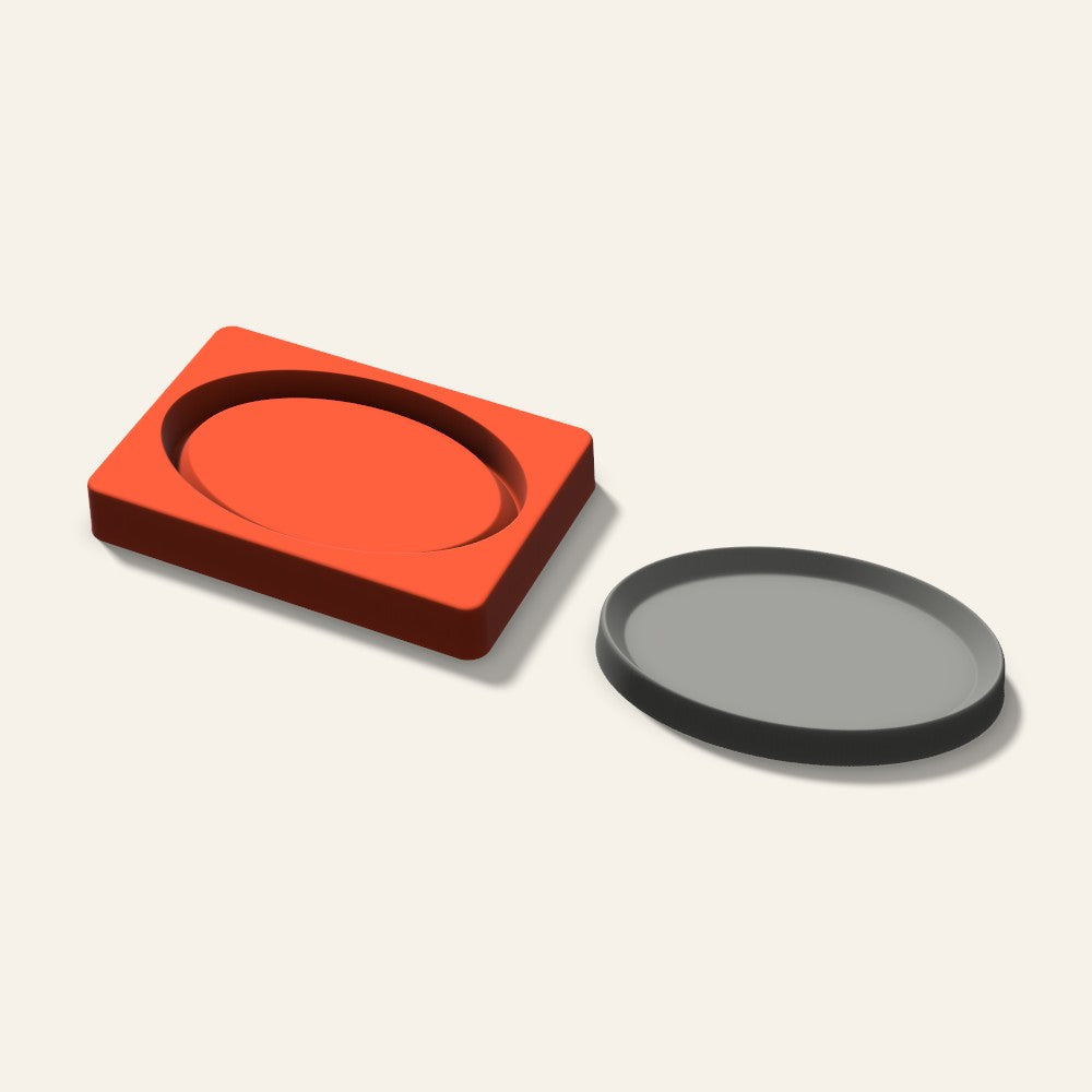Oval Trinket Tray Mold, 6 Inch, 3D render
