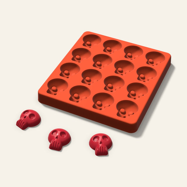 Skull Candy Mold, 1.25 Inch, 16 Cavity, 3D render