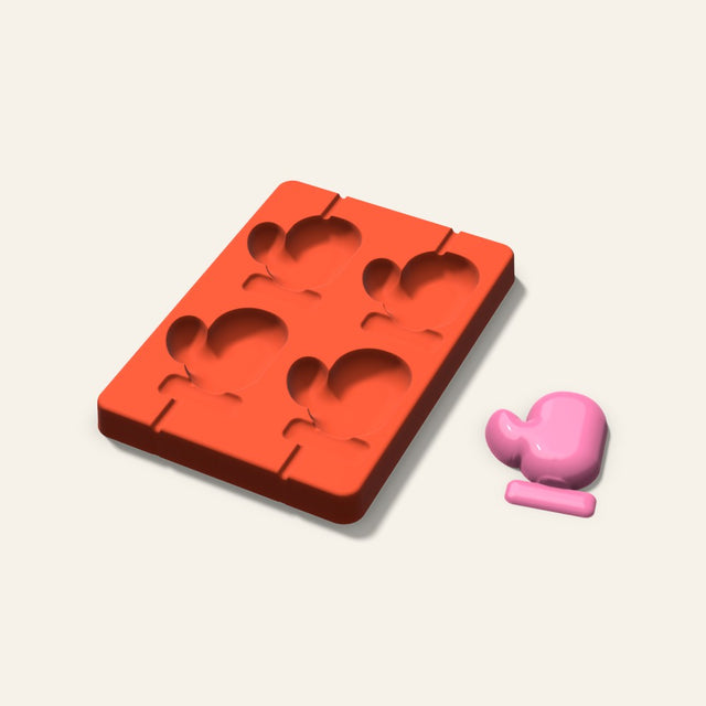 Mitten Lollipop Mold, 2.5 Inch, 4 Cavity, 3D render
