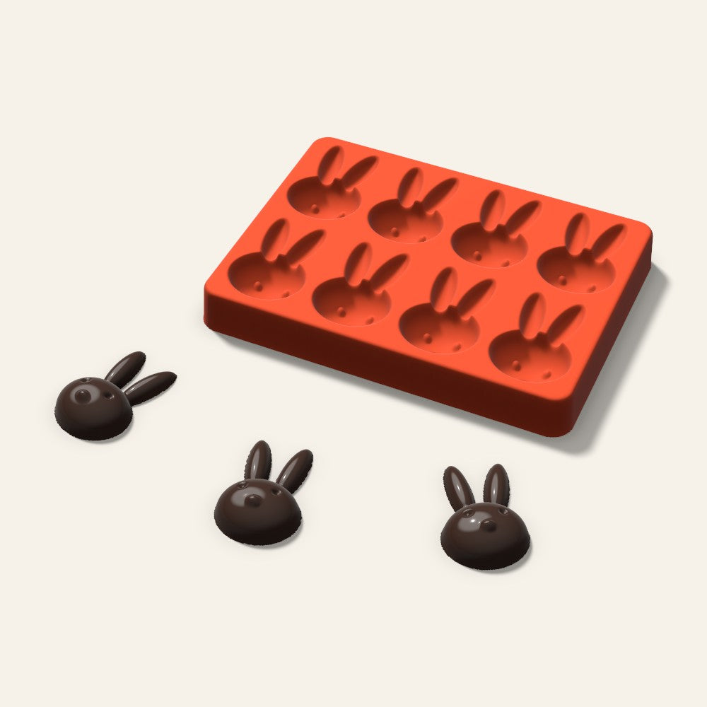 Bunny Chocolate Mold, 2 Inch, 8 Cavity, 3D render