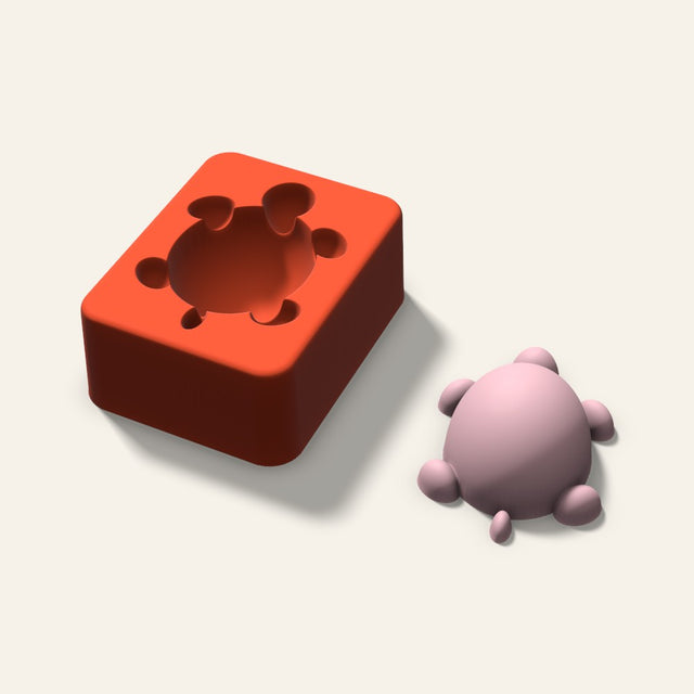 Turtle Soap Mold, 2.5 Inch, 3D render
