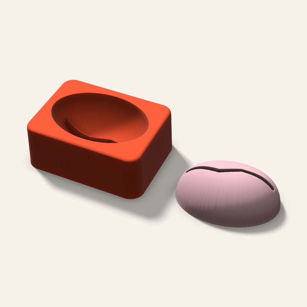 Coffee Bean Soap Mold, 2.5 Inch, 3D render