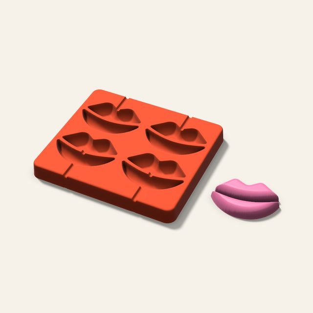 Lips Lollipop Mold, 2.5 Inch, 4 Cavity, 3D render