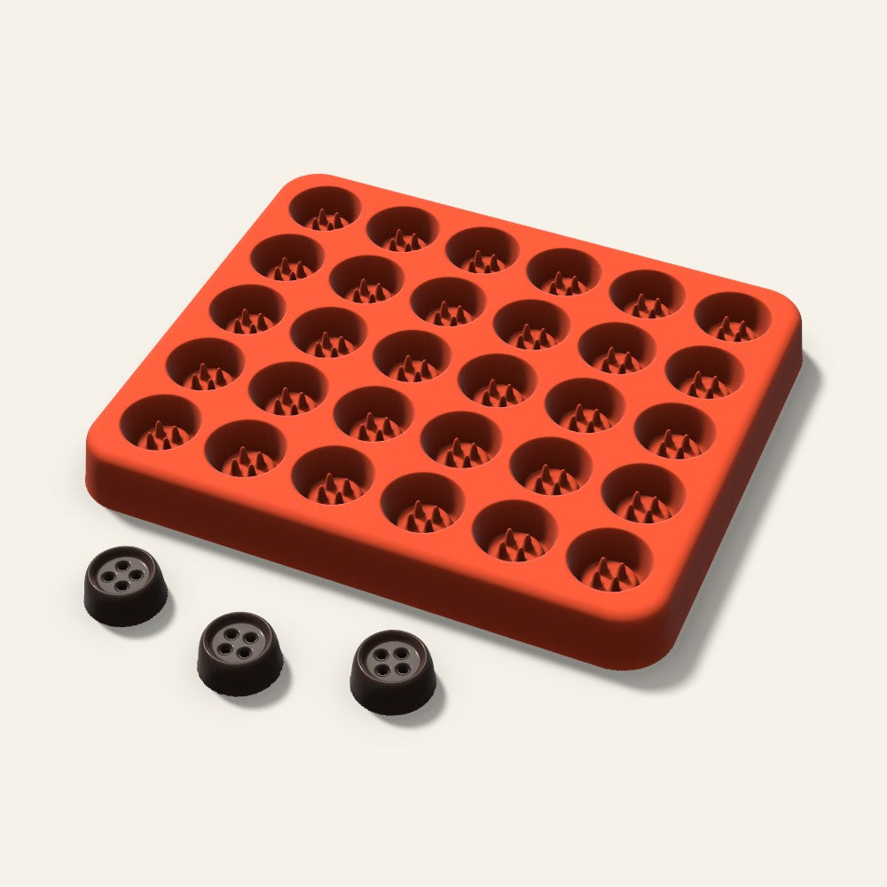 Button Gummy Mold, 0.5 Inch, 30 Cavity, 3D render