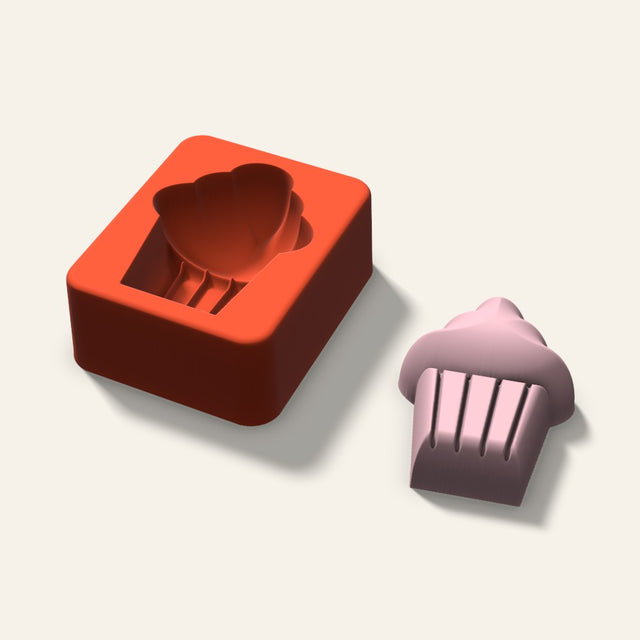 Cupcake Soap Mold, 2.5 Inch, 3D render