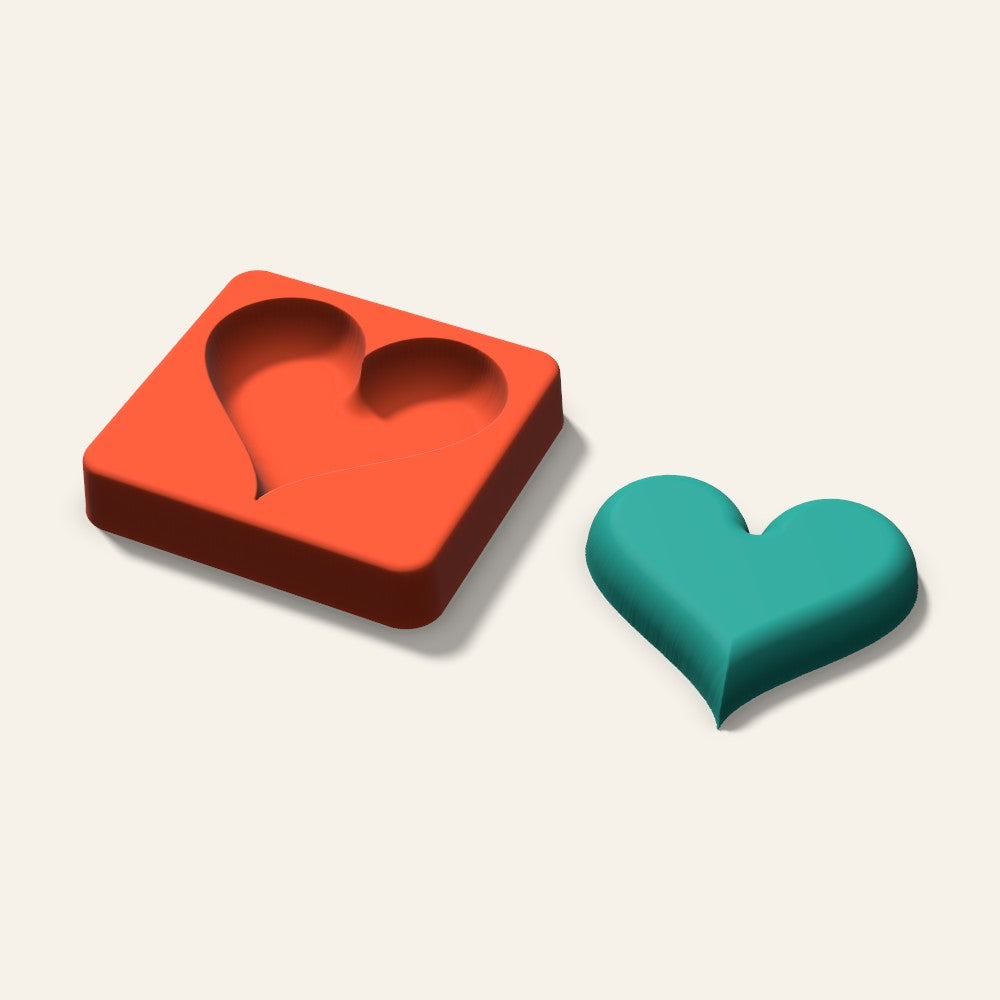 Heart Freshie Mold, 3 Inch, 3D render