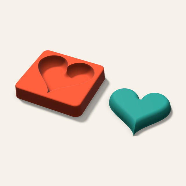Heart Freshie Mold, 3 Inch, 3D render