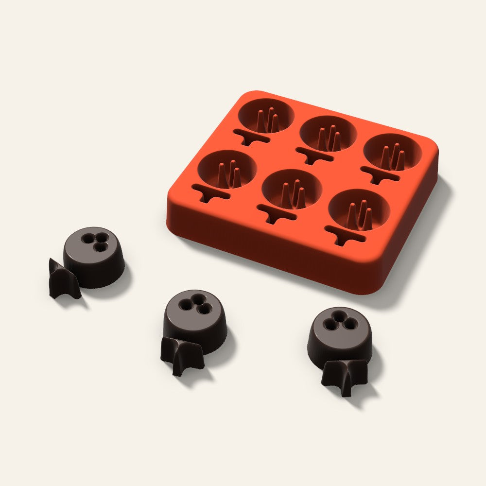 Golf Candy Mold, 1.25 Inch, 6 Cavity, 3D render