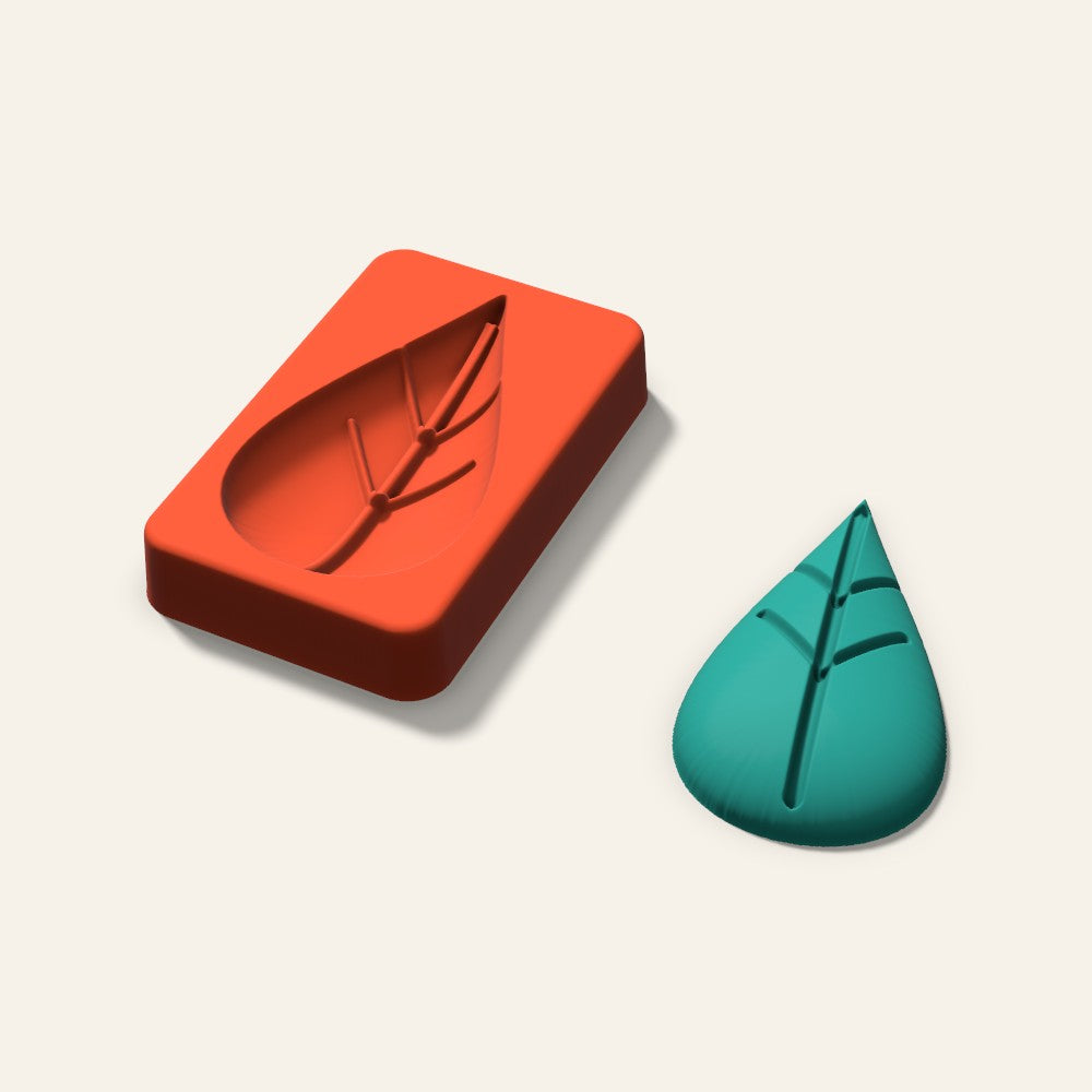 Leaf Freshie Mold, 3.5 Inch, 3D render