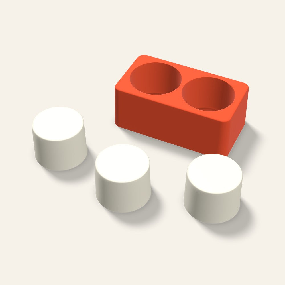 Pillar Votive Candle Mold, 2 x 1.5 Inch, 2 Cavity, 3D render