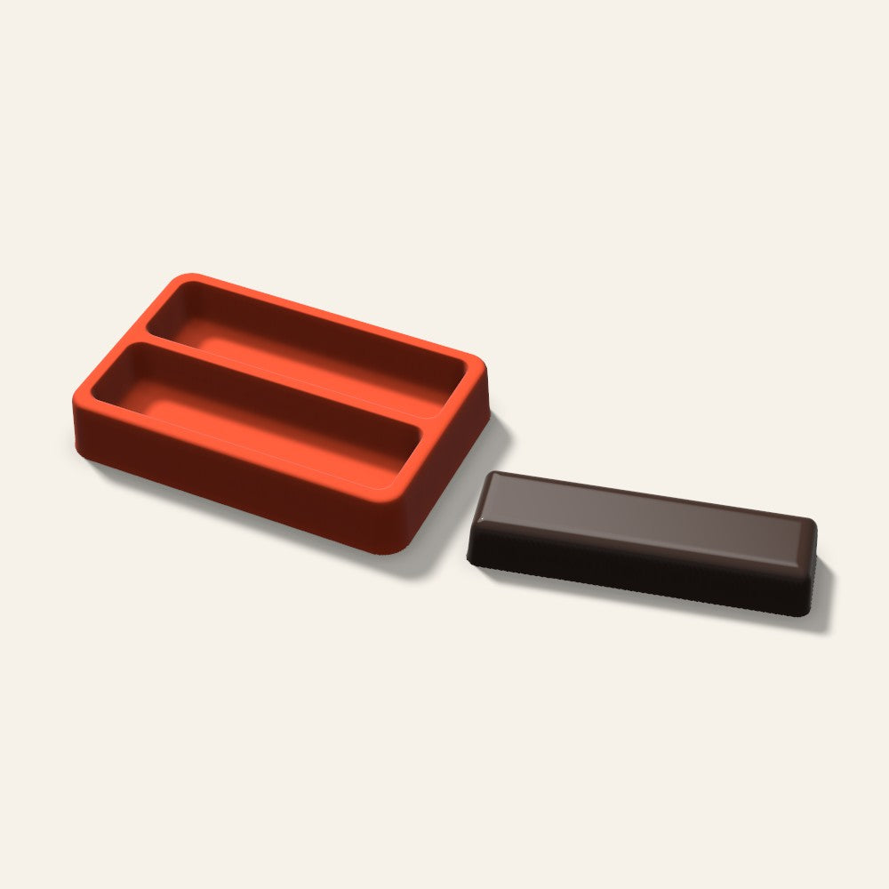 Candy Bar Mold, 4 Inch, 2 Cavity, 3D render
