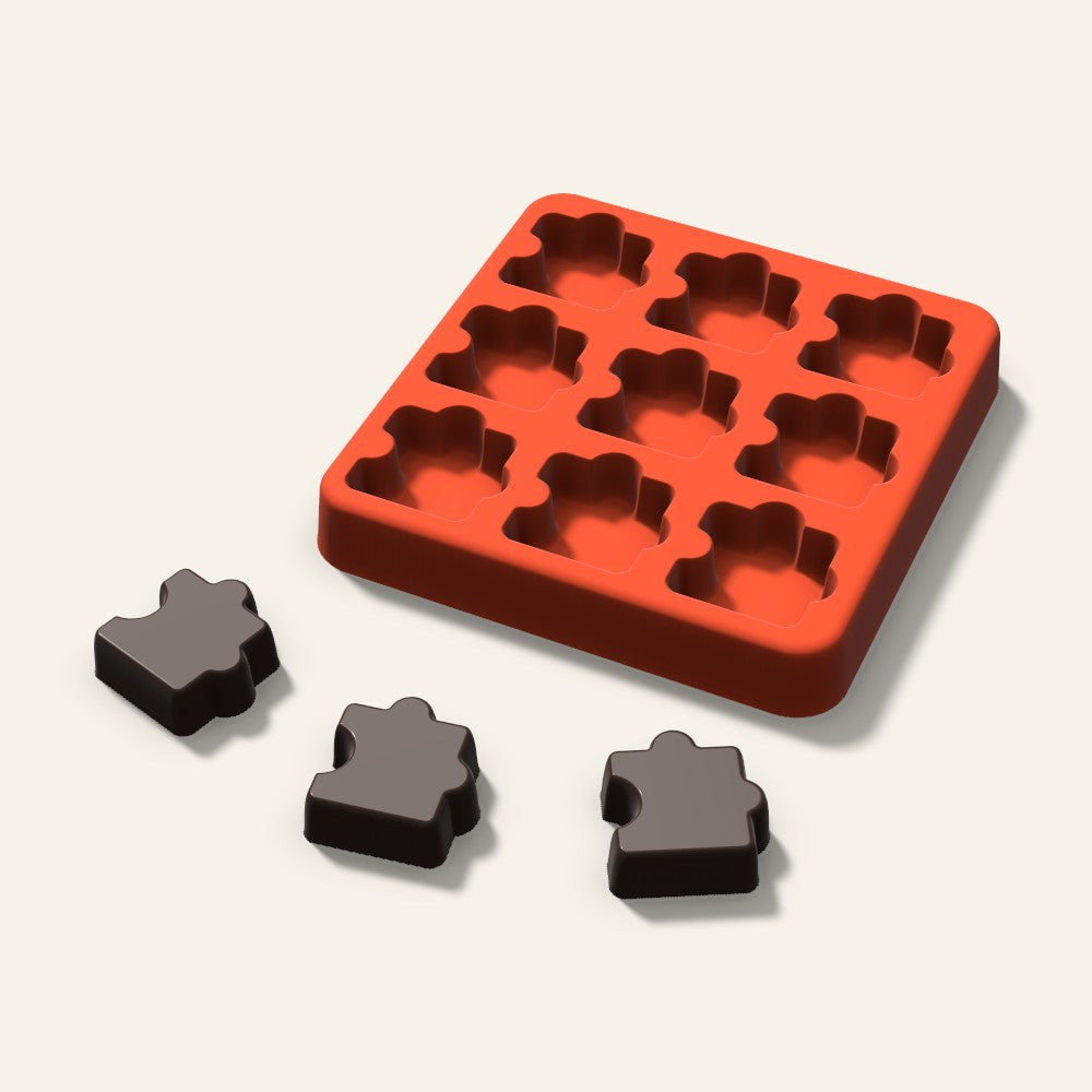 Puzzle Candy Mold, 1 Inch, 9 Cavity, 3D render
