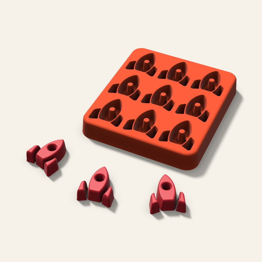 Rocket Candy Mold, 1 Inch, 9 Cavity, 3D render