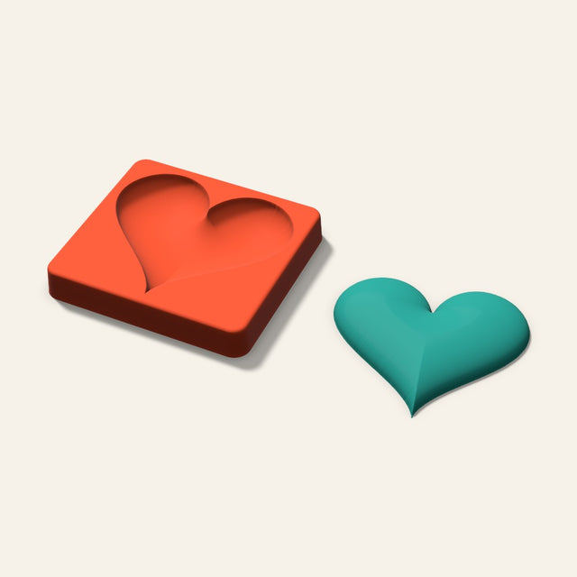 Puffy Heart Freshie Mold, 4 Inch, 3D render