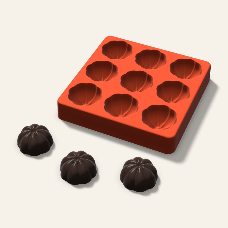 3D Pumpkin Chocolate Mold, 1.5 Inch, 9 Cavity