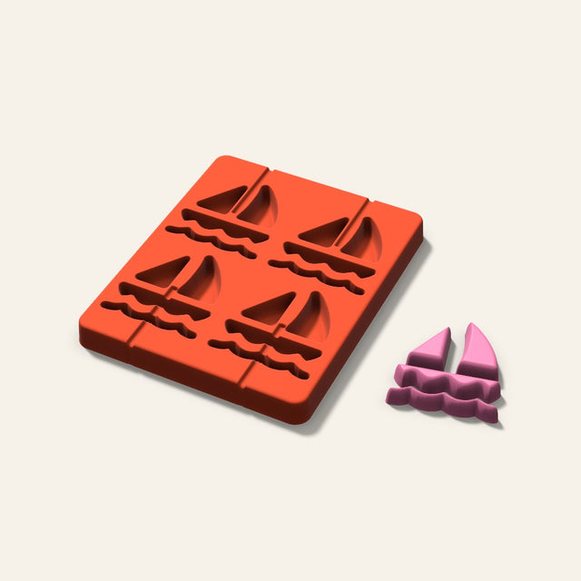 Sailboat Lollipop Mold, 2.5 Inch, 4 Cavity, 3D render