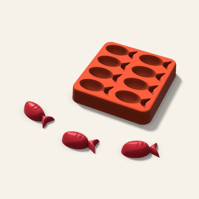 Fish Candy Mold, 1.25 Inch, 8 Cavity, 3D render