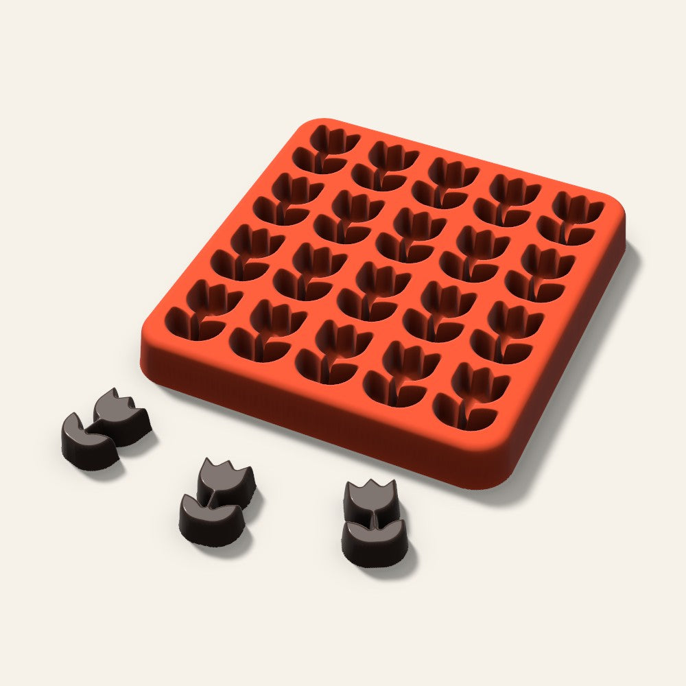 Rose Gummy Mold, 0.75 Inch, 20 Cavity, 3D render