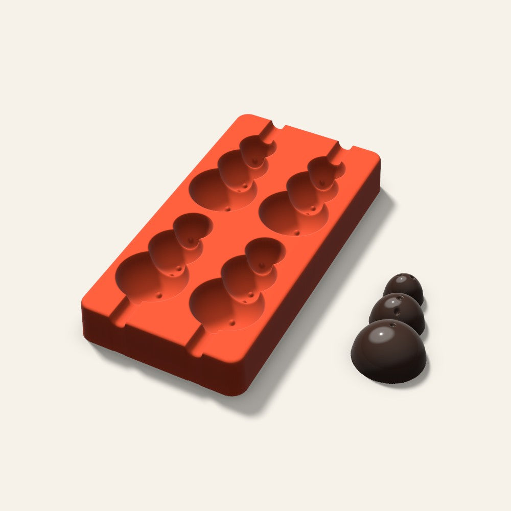 Snowman Cakesicle Mold, 3 Inch, 4 Cavity, 3D render
