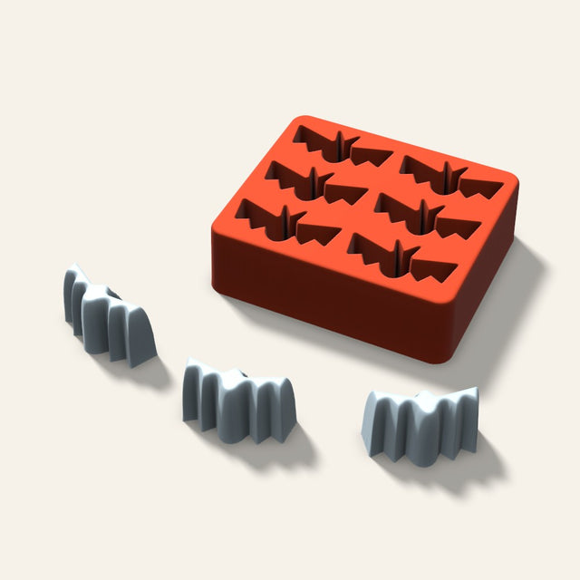 Bat Ice Mold, 2 Inch, 6 Cavity, 3D render