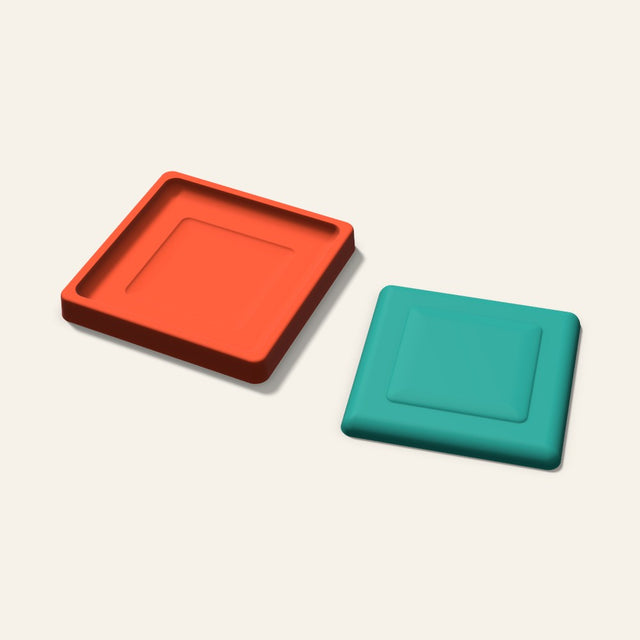 Embossed Square Freshie Mold, 5 Inch, 3D render