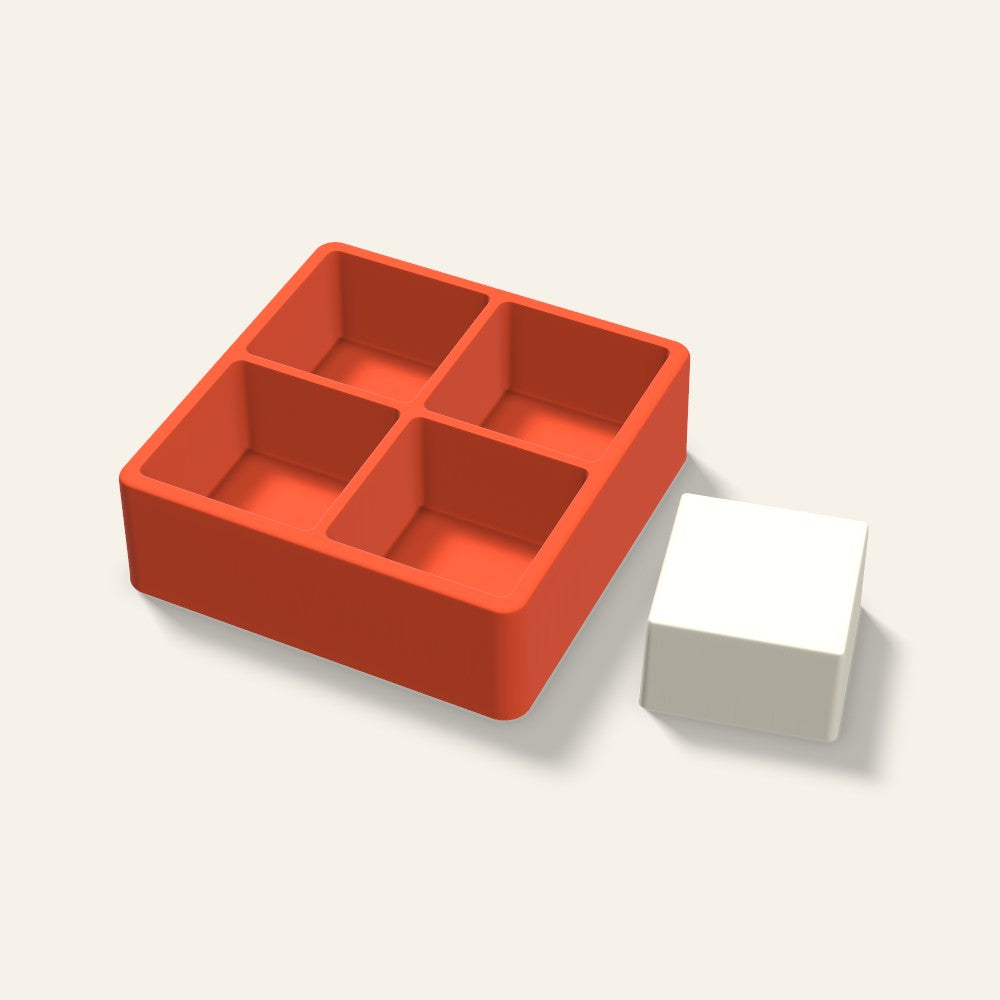 Square Pillar Votive Candle Mold, 2.5 x 1.5 Inch, 4 Cavity, 3D render