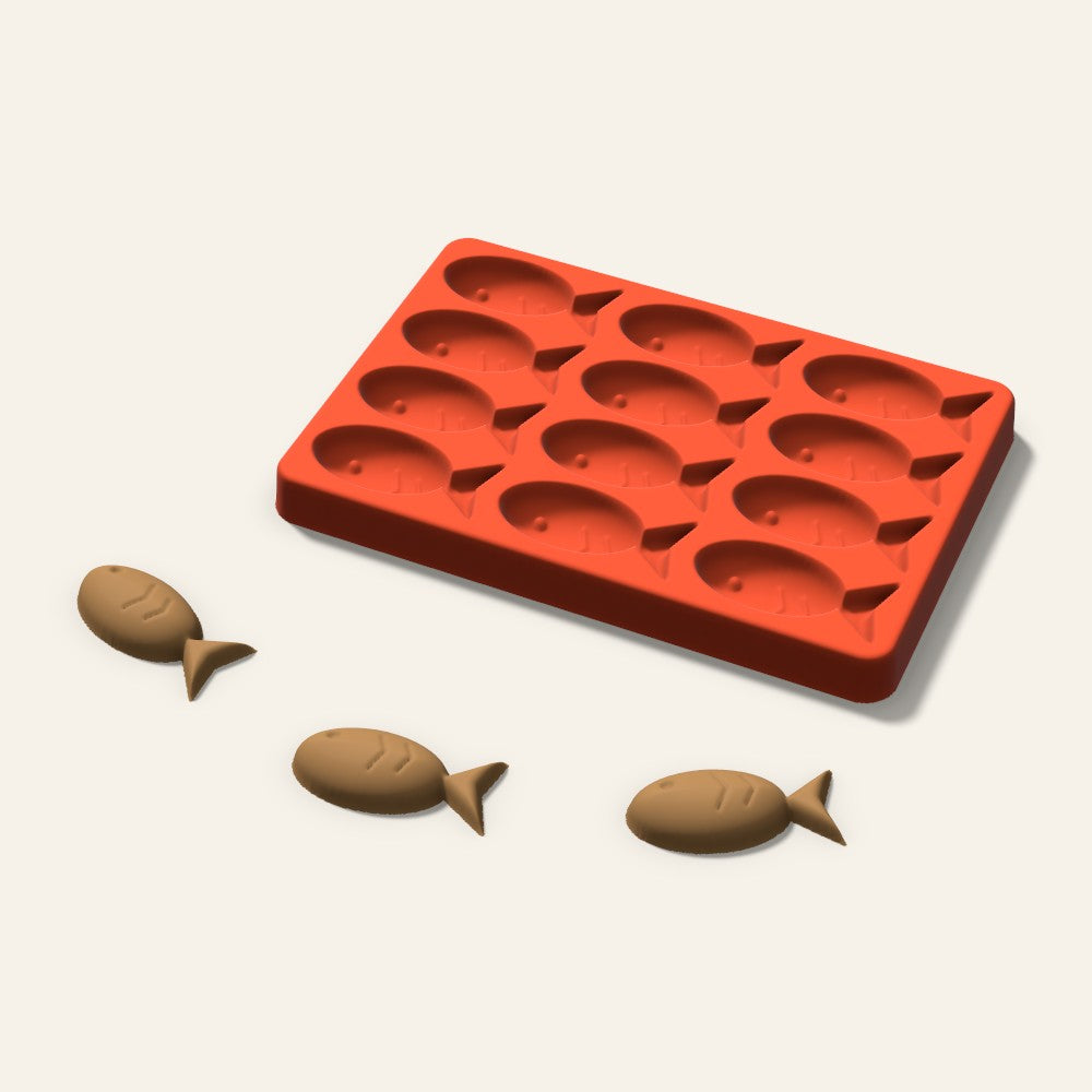 Fish Pet Treat Mold, 2 Inch, 12 Cavity, 3D render