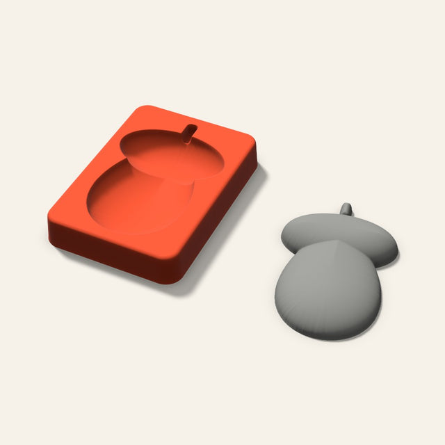 Acorn Plaster Ornament Mold, 3.5 Inch, 3D render