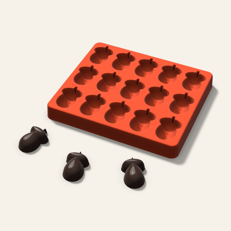 Acorn Chocolate Mold, 1.5 Inch, 15 Cavity