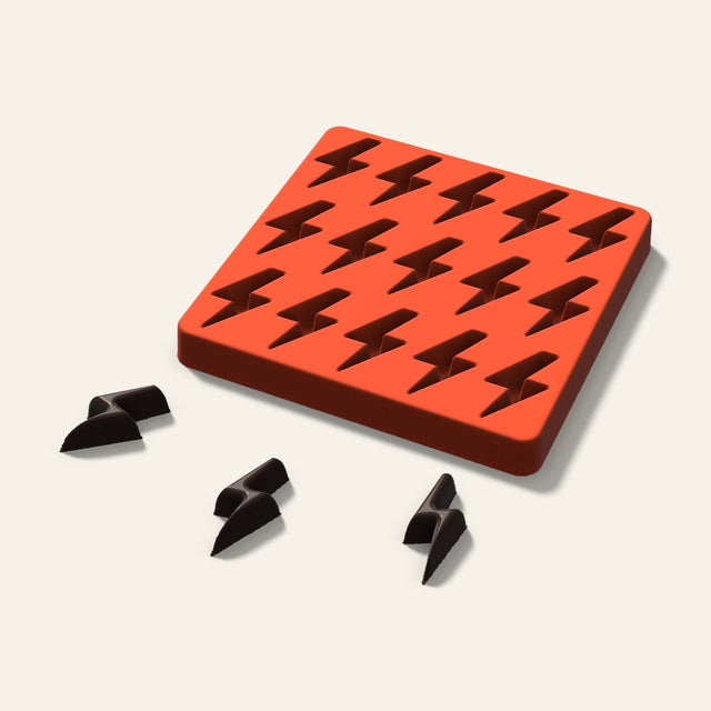 Lightning Bolt Chocolate Mold, 1.75 Inch, 15 Cavity, 3D render