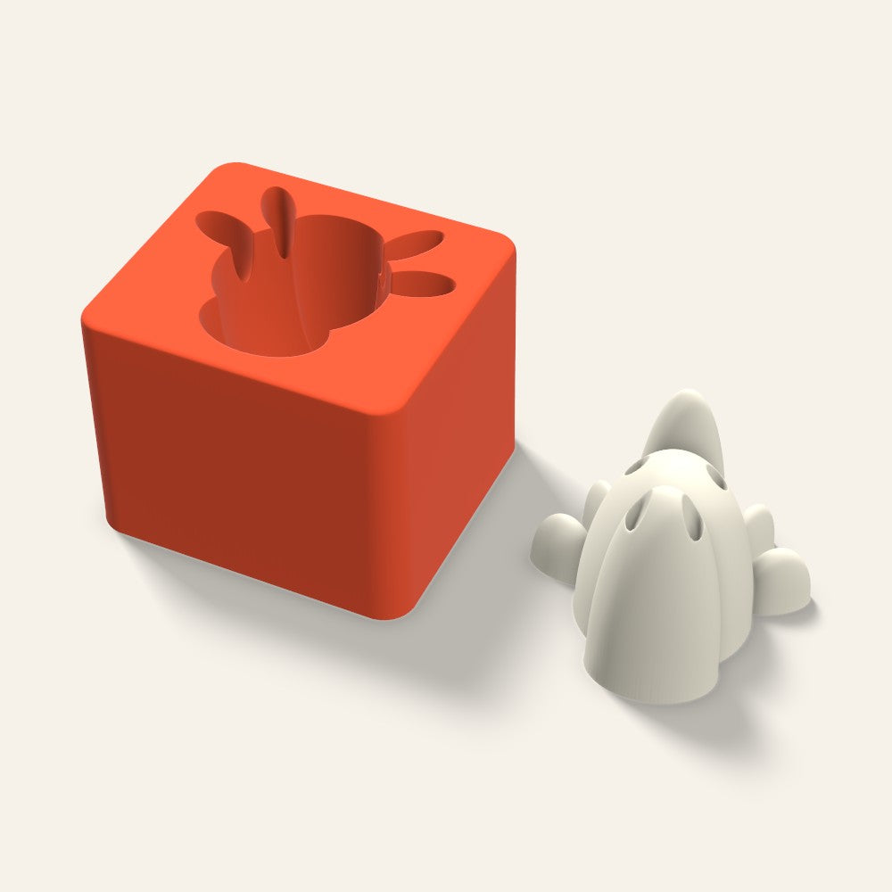 Cow Candle Mold, 3 x 2.5 Inch, 3D render