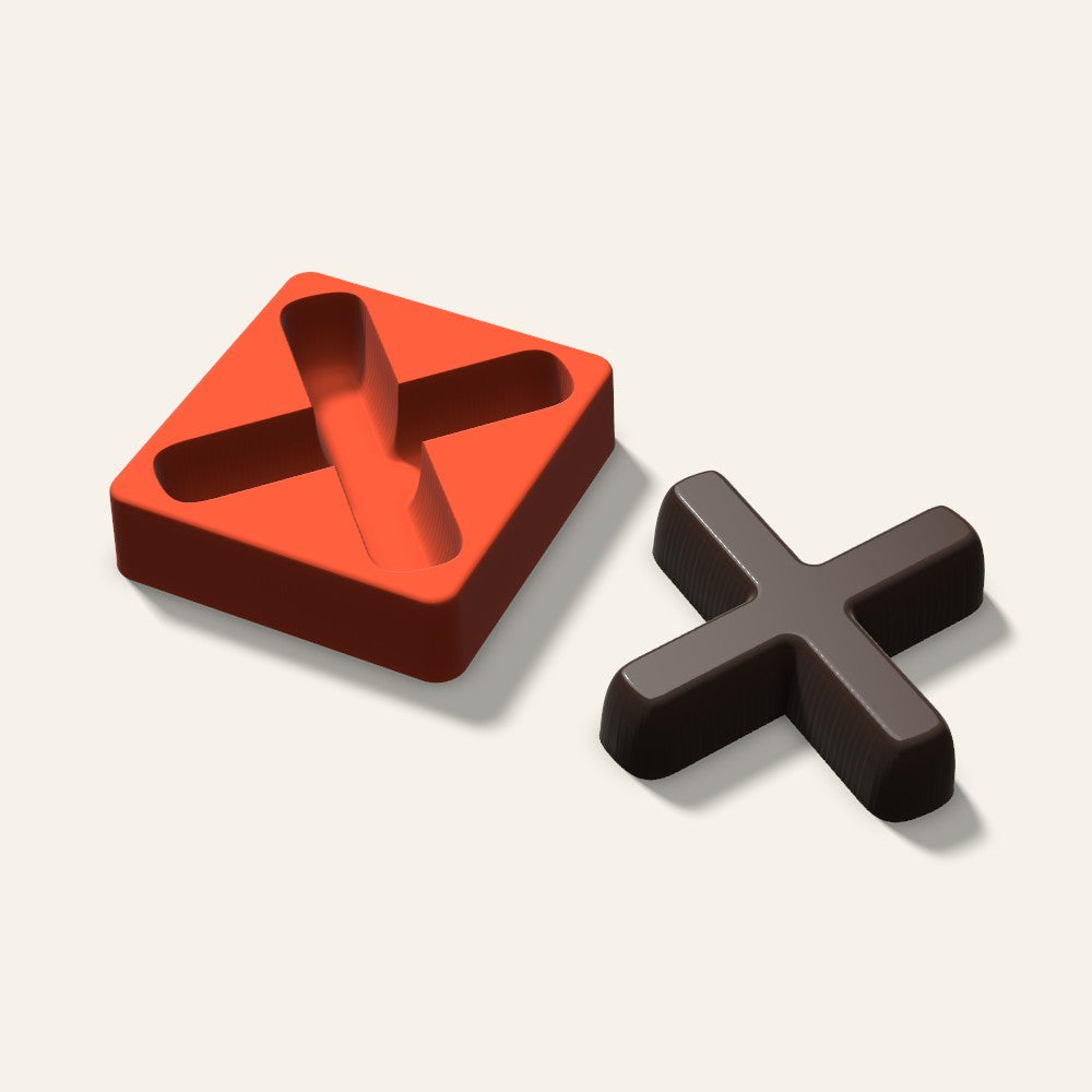Letter X Mold, 4 Inch, 3D render