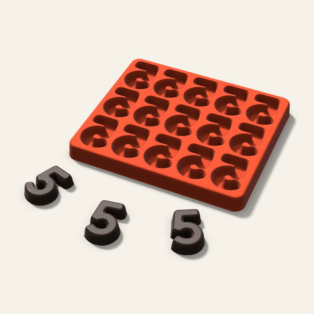 Number 5 Candy Mold, 1.5 Inch, 15 Cavity, 3D render