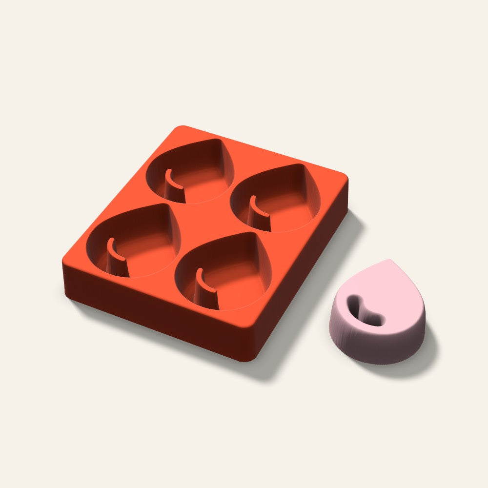 Water Drop Soap Mold, 3 Inch, 4 Cavity, 3D render
