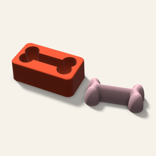 Dog Bone Soap Mold, 3 Inch, 3D render