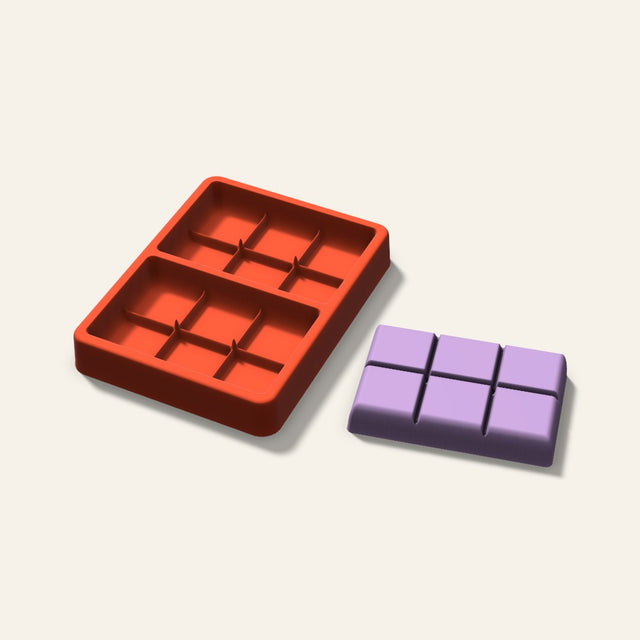 Wax Melt Snap Bar Mold, 3.5 Inch, 2 Cavity, 3D render
