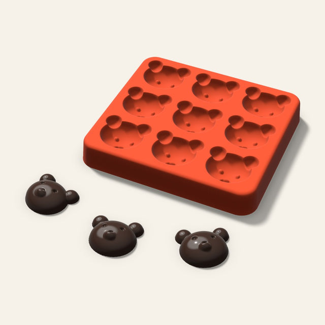 Bear Candy Mold, 1 Inch, 9 Cavity, 3D render
