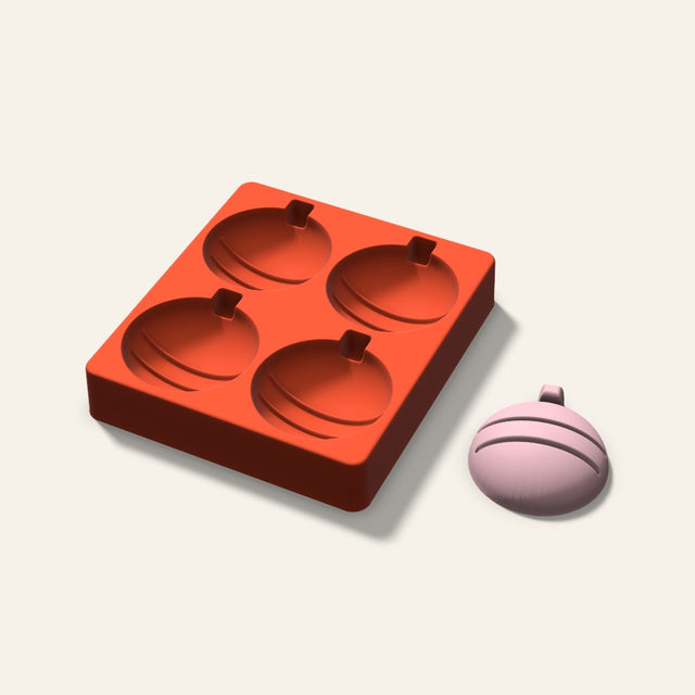 Ornament Soap Mold, 3 Inch, 4 Cavity, 3D render