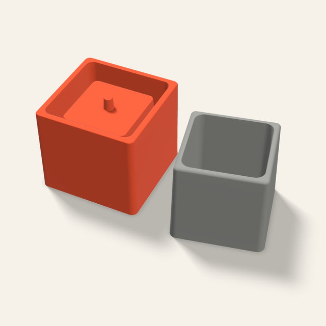 Square Concrete Planter Mold, 5 Inch, 3D render