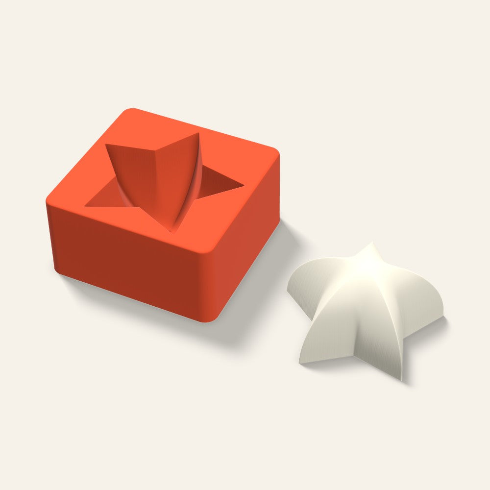 Puffy Star Candle Mold, 4 x 2 Inch, 3D render