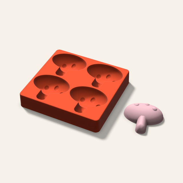 Mushroom Soap Mold, 3 Inch, 4 Cavity, 3D render