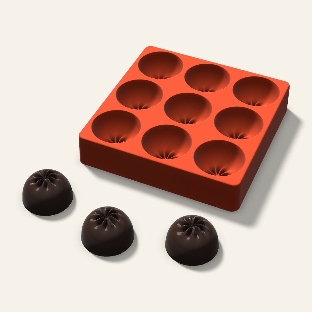 Dumpling Cake Mold, 2 Inch, 9 Cavity, 3D render